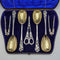 Around 1890 English antique silver plate fruit & nuts set in case